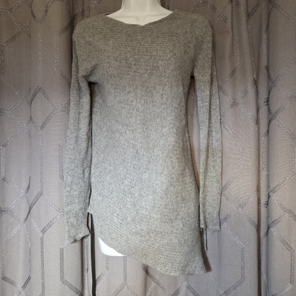 Forte Cashmere Gray Asymmetrical Sweater S